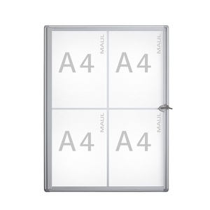 Maul, MAUL Schaukasten, Außentiefe 27 mm Außenhöhe 655 mm 4 x DIN A4, Maul Schaukasten MAULextraslim Verwendung für Papierformat: 4 x DIN A4 Innenbereich 6820408 Aluminium Silber 1 St.