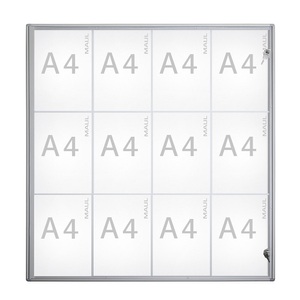 Maul, MAUL Schaukasten, Außentiefe 27 mm Außenhöhe 963 mm 12 x DIN A4, Maul Schaukasten MAULextraslim Verwendung für Papierformat: 12 x DIN A4 Innenbereich 6821208 Aluminium Silber 1 St.