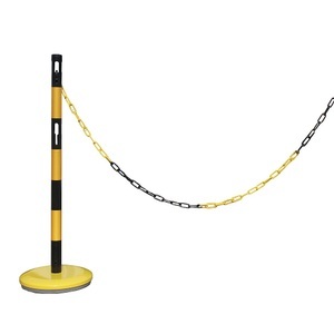 undefined, Absperrpfosten-Anbauset mit 1 Pfosten, 2,5 m Kette gelb / schwarz, VISO Absperrpfosten-Anbauset mit Kette, 1 Pfosten, 2,5 m Kette, gelb / schwarz