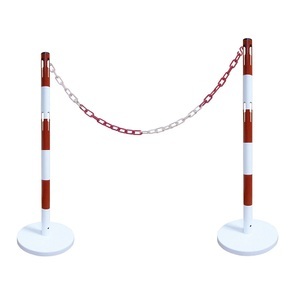 undefined, Absperrpfostenset mit 2 Pfosten, 2,5 m Kette rot / weiß, VISO Absperrpfostenset mit Kette, 2 Pfosten, 2,5 m Kette, rot / weiß