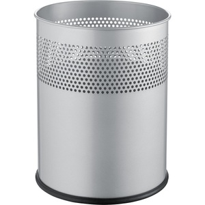 Helit, helit Metall-Papierkorb Volumen 15 l, HxØ 315 x 260 mm silber, VE 2 Stk, helit Metall-Papierkorb, Volumen 15 l, HxØ 315 x 260 mm, silber, VE 2 Stk