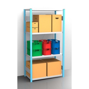 EUROKRAFT, EUROKRAFT Fachboden-Steckregal, blau / verzinkt Regalhöhe 2000 mm, Fachbodenbreite 965 mm Grundregal, Fachbodentiefe 550 mm, eurokraft pro Fachboden-Steckregal, blau / verzinkt, Regalhöhe 2000 mm, Fachbodenbreite 965 mm, Grundregal, Fachbodentiefe 550 mm