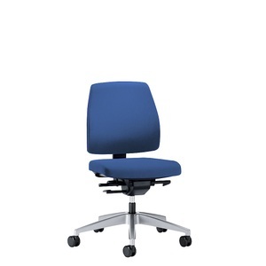 interstuhl, interstuhl Bürodrehstuhl GOAL, Rückenlehnenhöhe 430 mm Gestell brillantsilber, mit harten Rollen enzianblau, Sitztiefe 410 mm, 