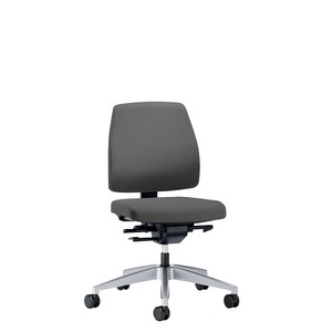 interstuhl, interstuhl Bürodrehstuhl GOAL, Rückenlehnenhöhe 430 mm Gestell brillantsilber, mit harten Rollen eisengrau, Sitztiefe 410 - 460 mm, 