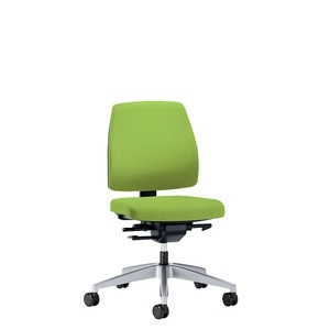 interstuhl, interstuhl Bürodrehstuhl GOAL, Rückenlehnenhöhe 430 mm Gestell brillantsilber, mit weichen Rollen gelbgrün, Sitztiefe 410 - 460 mm, 