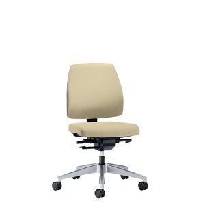 interstuhl, interstuhl Bürodrehstuhl GOAL, Rückenlehnenhöhe 430 mm Gestell brillantsilber, mit weichen Rollen beige, Sitztiefe 410 - 460 mm, 