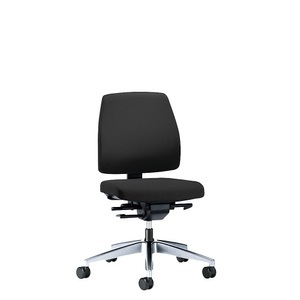 interstuhl, interstuhl Bürodrehstuhl GOAL, Rückenlehnenhöhe 430 mm Gestell poliert, mit harten Rollen graphitschwarz, Sitztiefe 410 mm, 
