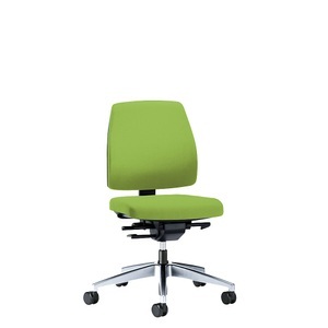 interstuhl, interstuhl Bürodrehstuhl GOAL, Rückenlehnenhöhe 430 mm Gestell poliert, mit harten Rollen gelbgrün, Sitztiefe 410 mm, 