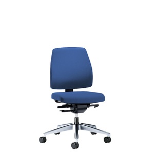 interstuhl, interstuhl Bürodrehstuhl GOAL, Rückenlehnenhöhe 430 mm Gestell poliert, mit harten Rollen enzianblau, Sitztiefe 410 mm, 