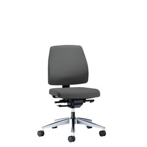 interstuhl, interstuhl Bürodrehstuhl GOAL, Rückenlehnenhöhe 430 mm Gestell poliert, mit weichen Rollen eisengrau, Sitztiefe 410 - 460 mm, 