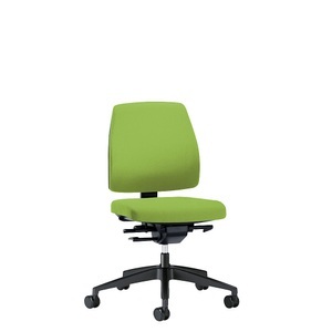 interstuhl, interstuhl Bürodrehstuhl GOAL, Rückenlehnenhöhe 430 mm Gestell schwarz, mit weichen Rollen gelbgrün, Sitztiefe 410 mm, 