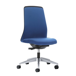 interstuhl, interstuhl Operator-Drehstuhl EVERY, Chillback-Rückenlehne schwarz Gestell brillantsilber, mit weichen Rollen enzianblau, Sitztiefe 430 mm, 