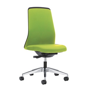 interstuhl, interstuhl Operator-Drehstuhl EVERY, Chillback-Rückenlehne schwarz Gestell poliert, mit weichen Rollen gelbgrün, Sitztiefe 410 - 470 mm, 