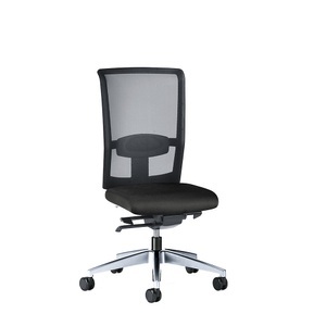 interstuhl, interstuhl Bürodrehstuhl GOAL AIR, Rückenlehnenhöhe 545 mm Gestell poliert, mit harten Rollen graphitschwarz, Sitztiefe 410 mm, 