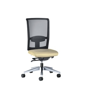 interstuhl, interstuhl Bürodrehstuhl GOAL AIR, Rückenlehnenhöhe 545 mm Gestell poliert, mit harten Rollen beige, Sitztiefe 410 mm, 