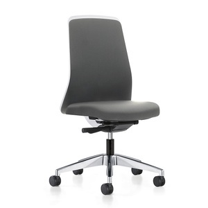 interstuhl, interstuhl Operator-Drehstuhl EVERY, Chillback-Rückenlehne weiß Gestell poliert, mit weichen Rollen eisengrau, Sitztiefe 410 - 470 mm, 
