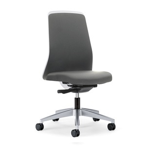 interstuhl, interstuhl Operator-Drehstuhl EVERY, Chillback-Rückenlehne weiß Gestell brillantsilber, mit harten Rollen eisengrau, Sitztiefe 430 mm, 