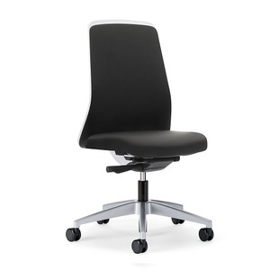 interstuhl, interstuhl Operator-Drehstuhl EVERY, Chillback-Rückenlehne weiß Gestell brillantsilber, mit weichen Rollen graphitschwarz, Sitztiefe 430 mm, 