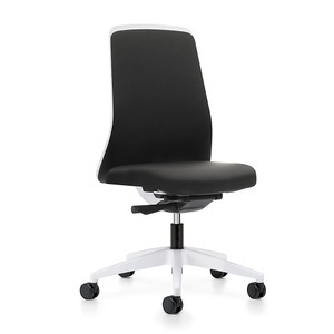 interstuhl, interstuhl Operator-Drehstuhl EVERY, Chillback-Rückenlehne weiß Gestell weiß, mit weichen Rollen graphitschwarz, Sitztiefe 430 mm, 