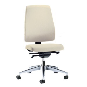 interstuhl, interstuhl Bürodrehstuhl GOAL, Rückenlehnenhöhe 530 mm Gestell poliert, mit harten Rollen beige, Sitztiefe 410 mm, 