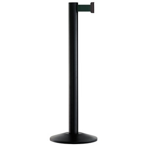 undefined, Gurtpfosten Aluminium, schwarz Gurtfarbe Grün, Gurtpfosten aus Aluminium, Pfosten schwarz, Auszug 2300 mm, Gurtfarbe Grün