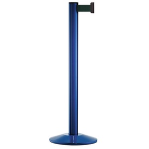 undefined, Gurtpfosten Aluminium, blau Gurtfarbe Grün, Gurtpfosten aus Aluminium, Pfosten blau, Auszug 2300 mm, Gurtfarbe Grün