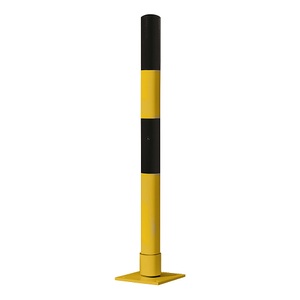 undefined, Absperrpfosten aus Stahlrohr, flexibel Ø 76 mm, zum Einbetonieren schwarz / gelb, Absperrpfosten aus Stahlrohr, flexibel, Ø 76 mm, zum Einbetonieren, schwarz / gelb