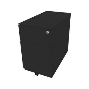 Bisley, BISLEY Rollcontainer Note™, mit 1 Hängeregistratur, 1 Universalschublade HxBxT 502 x 300 x 565 mm, mit Griffleiste und Top schwarz, BISLEY Rollcontainer Note?, mit 1 Hängeregistratur, 1 Universalschublade, HxBxT 502 x 300 x 565 mm, mit Griffleiste und Top, schwarz