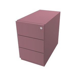 Bisley, BISLEY Rollcontainer Note™, mit 3 Universalschubladen HxBxT 495 x 300 x 565 mm, mit Griffleiste pink, BISLEY Rollcontainer Note?, mit 3 Universalschubladen, HxBxT 495 x 300 x 565 mm, mit Griffleiste, pink