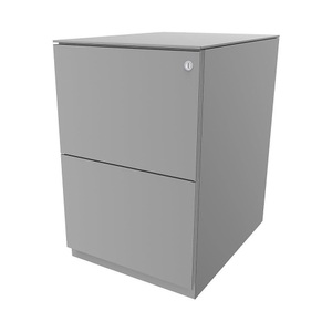 Bisley, BISLEY Rollcontainer Note™, mit 2 Hängeregistraturen HxB 652 x 420 mm, mit Top lichtgrau, BISLEY Rollcontainer Note?, mit 2 Hängeregistraturen, HxB 652 x 420 mm, mit Top, lichtgrau