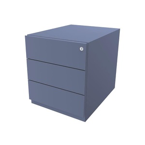 Bisley, BISLEY Rollcontainer Note™, mit 3 Universalschubladen HxBxT 495 x 420 x 565 mm, mit Griffleiste blau, Rollcontainer Note™, HxBxT 495 x 420 x 565, 3 Schubladen, blau