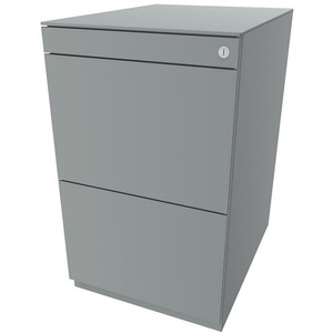Bisley, BISLEY Standcontainer Note™, mit 2 Hängeregistraturen Höhe 704 - 737 mm, mit Top silber, BISLEY Standcontainer Note?, mit 2 Hängeregistraturen, Höhe 704 - 737 mm, mit Top, silber