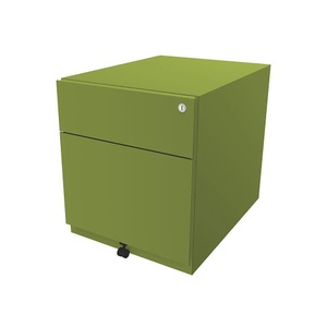 Bisley, BISLEY Rollcontainer Note™, mit 1 Hängeregistratur, 1 Universalschublade HxBxT 495 x 420 x 565 mm, mit Griffleiste grün, Rollcontainer Note™ mit Hängeregister und Schublade, HxBxT 495 x 420 x 565 mm, grün