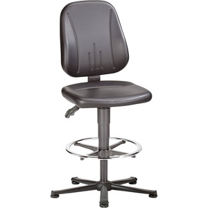 bimos, bimos ESD Unitec Arbeitsdrehstuhl Kunstleder Höhenverstellung 580 - 850 mm, Drehstuhl 9651 ESD, Kunstleder, mit Gleiter und Fußring, Skai grau