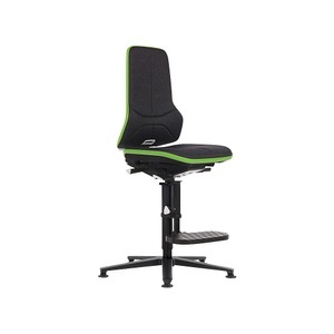 bimos, bimos NEON Arbeitsdrehstuhl, mit Gleitern und Aufstiegshilfe Sitzmaterial Stoff, ESD Flexband grün, bimos NEON Arbeitsdrehstuhl ESD, Gleiter, Aufstiegshilfe, Synchronmechanik, Stoff, Flexband grün