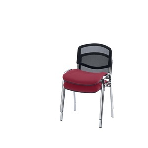 undefined, Besucherstuhl, stapelbar Netz-Rückenlehne, Gestell verchromt Polster bordeaux, VE 4 Stk, 