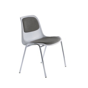 undefined, Kunststoff-Stapelstuhl mit Polster Schale grau Stoff grau, 