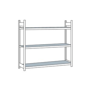 undefined, Weitspannregal, mit Stahlboden, Höhe 2000 mm Spannweite 2500 mm Grundregal, Tiefe 500 mm, Weitspannregal Grundregal WS2000 - H2000 x B2500 x T500 mm, 3 Ebenen, Stahl