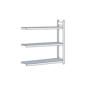 undefined, Weitspannregal, mit Stahlboden, Höhe 2000 mm Spannweite 1500 mm Anbauregal, Tiefe 500 mm, Weitspannregal Anbauregal WS2000 - H2000 x B1500 x T500 mm, 3 Ebenen, Stahl