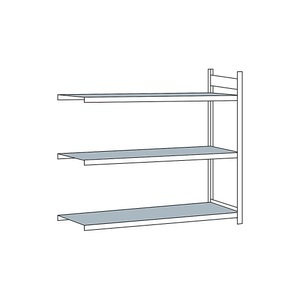 undefined, Weitspannregal, mit Stahlboden, Höhe 2000 mm Spannweite 2500 mm Anbauregal, Tiefe 800 mm, Weitspannregal Anbauregal WS2000 - H2000 x B2500 x T800 mm, 3 Ebenen, Stahl