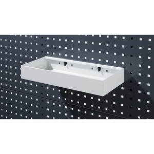 EUROKRAFT, EUROKRAFT Ablagekasten Stahlblech, pulverbeschichtet Breite 440 mm, eurokraft pro Ablagekasten aus Stahlblech, lichtgrau, BxTxH 440 x 175 x 65 mm
