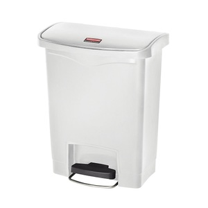 Rubbermaid, Rubbermaid Tretabfallsammler Volumen 30 l, BxHxT 271 x 536 x 425 mm weiß, Rubbermaid Tret-Abfallbehälter Slim Jim® mit Pedal an der Breitseite, Kunststoff, 30 l, weiss