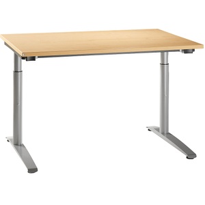 HANNA - Schreibtisch mit C-Fußgestell höhenverstellbar 650 - 850 mm, Breite 1200 mm Dekor Buche