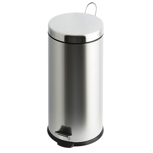 undefined, Tretabfallsammler mit Kunststoff-Inneneimer Volumen 30 l, HxØ 640 x 292 mm Edelstahl, Vepa Bins Metall Abfalleimer 33 x 66 cm Silber