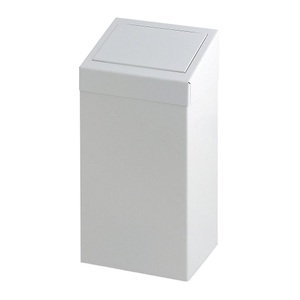 undefined, Abfallsammler mit Einwurfklappe Volumen 50 l, BxHxT 255 x 700 x 335 mm weiß, Vepa Bins Metall Abfalleimer 34 x 26 x 70 cm Weiß