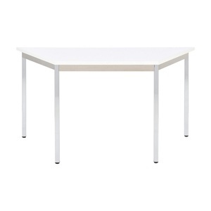 undefined, Mehrzwecktisch trapezförmig, LxBxH 1200 x 600 x 740 mm Platte weiß, Gestell verchromt, eurokraft basic Mehrzwecktisch, trapezförmig, HxBxT 740 x 1200 x 600 mm, Platte weiß, Gestell verchromt