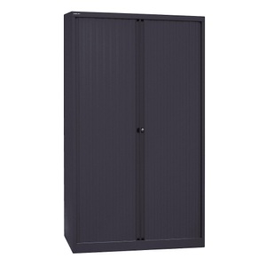 Bisley, BISLEY Euro-Rollladenschrank Breite 1200 mm, 4 Fachböden schwarz, BISLEY Rollladenschrank, 5 OH, Breite 1.200 mm, schwarz