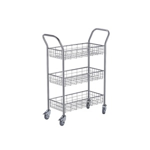 EUROKRAFT, EUROKRAFT Büro- und Postwagen Tragfähigkeit 200 kg, weißaluminium LxBxH 1005 x 380 x 1245 mm, 3 Etagen, eurokraft pro Büro- und Postwagen, Tragfähigkeit 200 kg, weißaluminium, LxBxH 1005 x 380 x 1245 mm, 3 Etagen