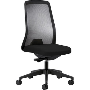 interstuhl, interstuhl Operator-Drehstuhl EVERY, Netz-Rückenlehne schwarz Gestell schwarz, mit harten Rollen graphitschwarz, Sitztiefe 430 mm, 