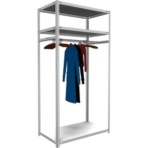 hofe, hofe Garderoben-Regal-Schraubsystem HxBxT 2000 x 1000 x 600 mm Grundregal, hofe Garderoben-Regal-Schraubsystem, HxBxT 2000 x 1000 x 600 mm, Grundregal